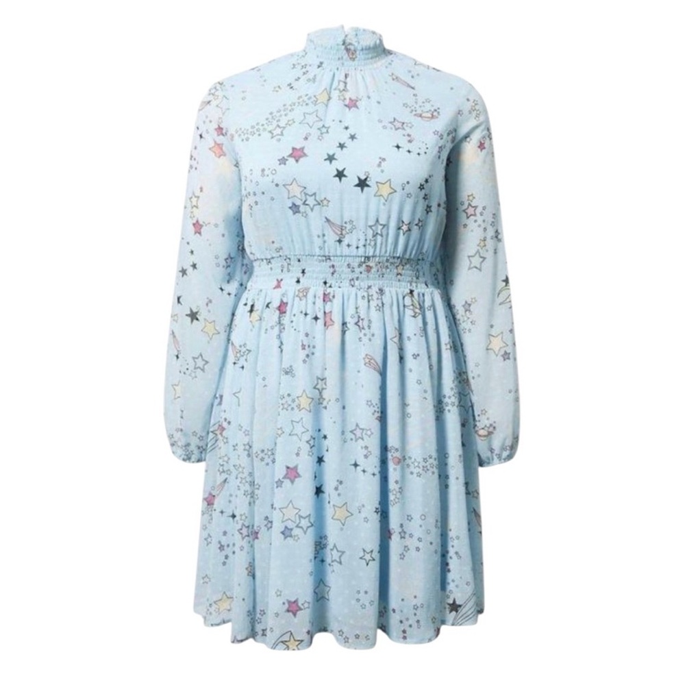 torrid Light Blue Star Print Mini Dress
